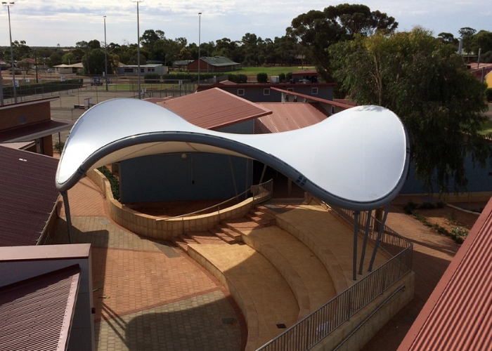 Saddle-Shaped Shade Structure for Schools and Public Spaces by MakMax Australia